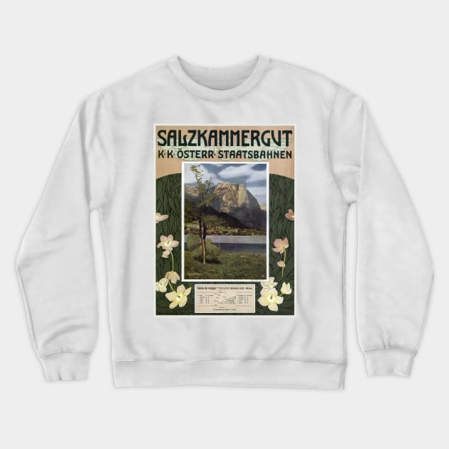 Salzkammergut Austria Vintage Poster 1910 Crewneck Sweatshirt by vintagetreasure